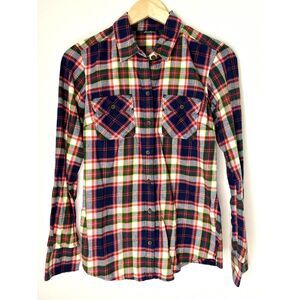 Eddie Bauer Women's Classic Plaid Shirt Size Small 100% Cotton G92